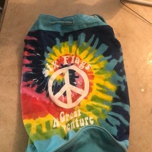 Six Flags Great Adventure rainbow tye-dye sling back pack.